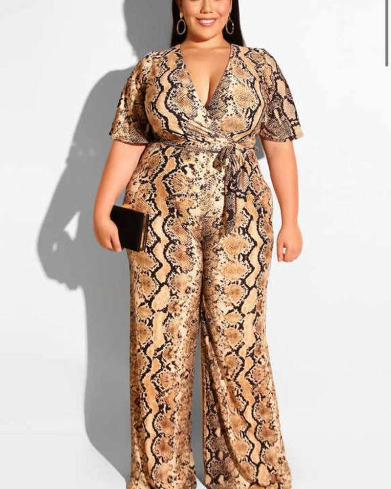 Wildly Chic Animal Print Plus Size Jumpsuit  Fierce Fashion for Every Occasion