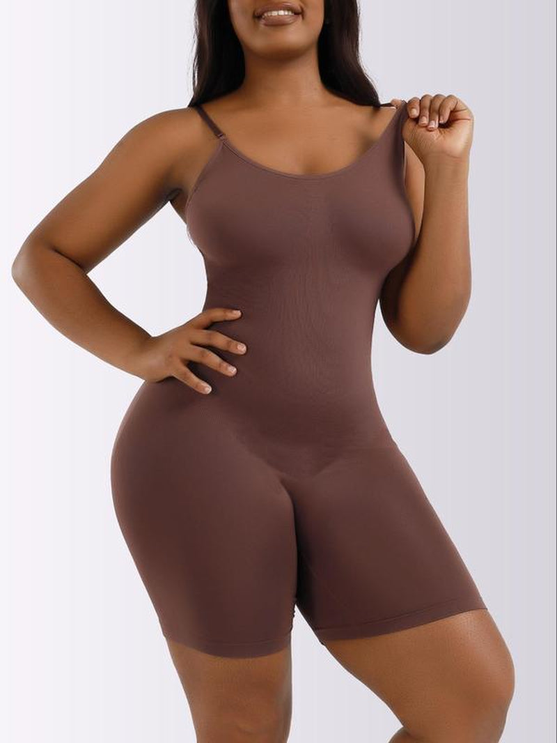 Women'S Backless Seamless Cami Bodycon Romper Solid Sleeveless 