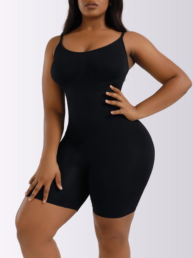 Women'S Backless Seamless Cami Bodycon Romper Solid Sleeveless 