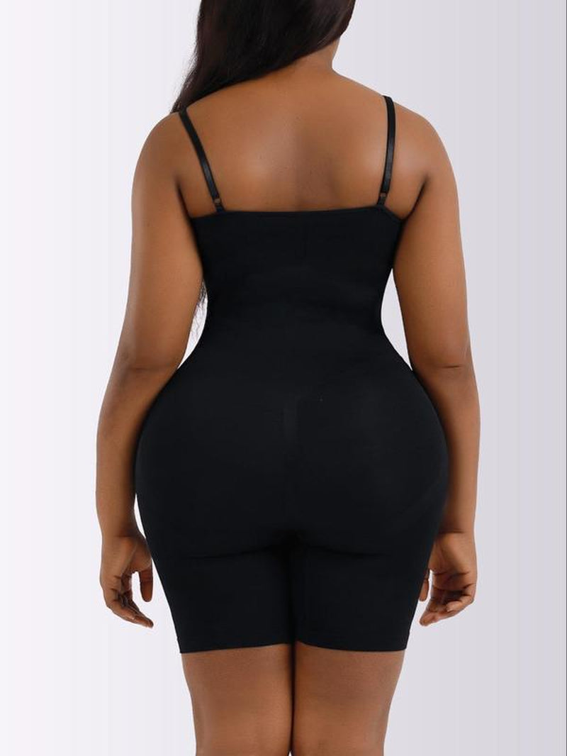 Women'S Backless Seamless Cami Bodycon Romper Solid Sleeveless 